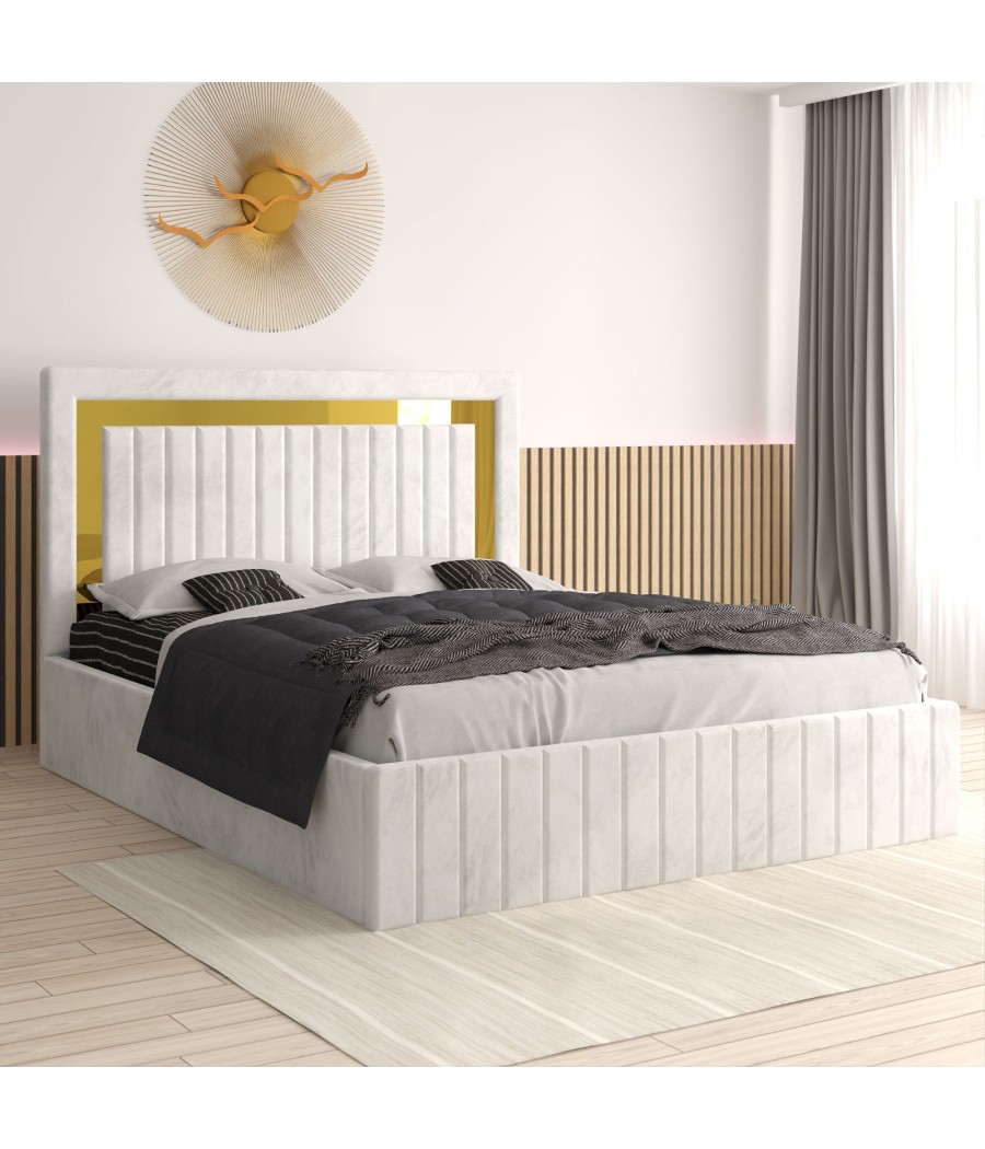 Pat Tapitat Ianis Alb + Saltea Lux Ortopedica