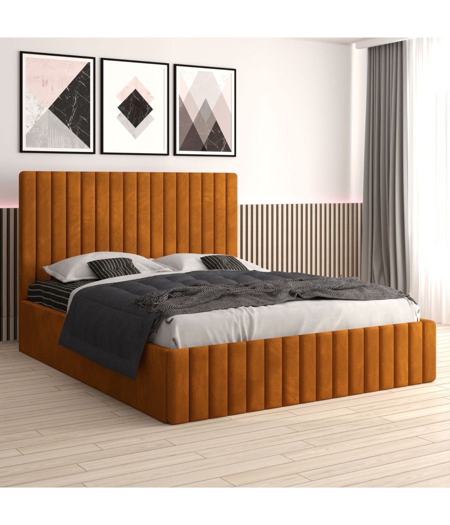 Pat Tapitat Luca Caramiziu + Saltea Lux Ortopedica