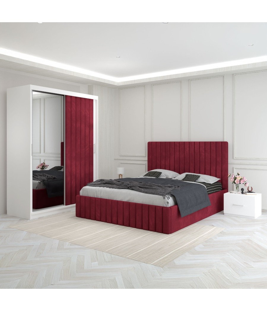 Dormitor Luca Visiniu Cu Dulap Tapitat