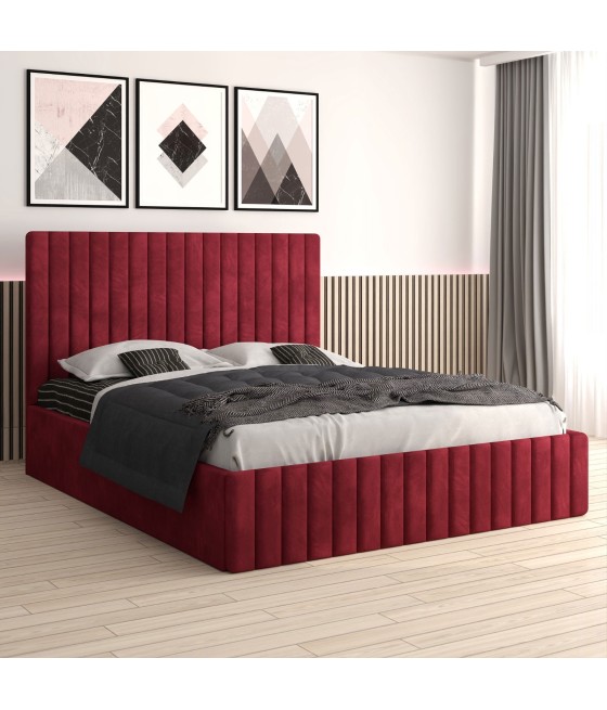 Pat Tapitat Luca Visiniu + Saltea Lux Ortopedica