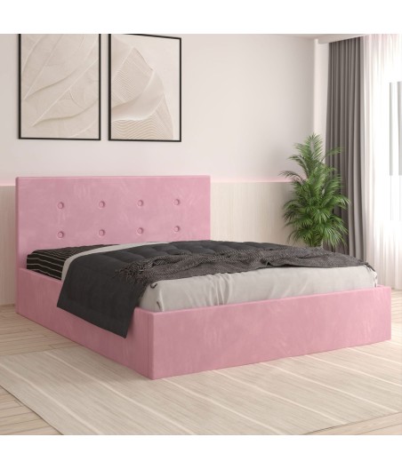 Pat Tapitat Filip Roz + Saltea Lux Ortopedica