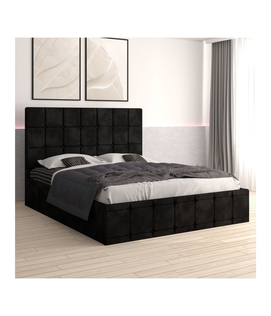 Pat Ven03 Negru + Saltea Lux Ortopedica