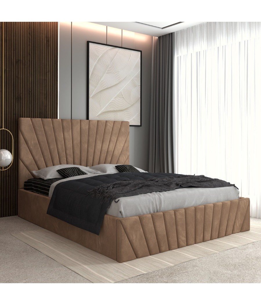 Pat Tapitat Toma Crem+ Saltea Lux Ortopedica Pat Tapitat Toma Crem+ Saltea Lux Ortopedica