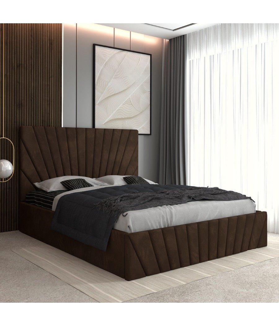 Pat Tapitat Toma Maro + Saltea Lux Ortopedica Pat Tapitat Toma Maro + Saltea Lux Ortopedica