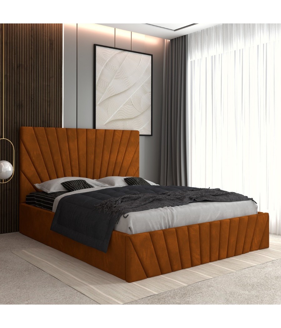 Pat Tapitat Toma Caramiziu + Saltea Lux Ortopedica Pat Tapitat Toma Caramiziu + Saltea Lux Ortopedica