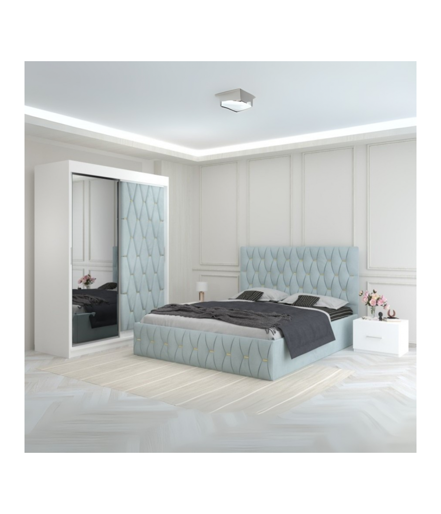 Dormitor Eric Lemon Cu Dulap Tapitat