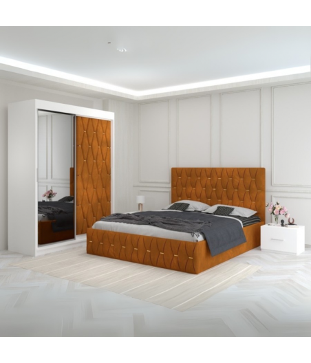 Dormitor Eric Caramiziu Cu Dulap Tapitat