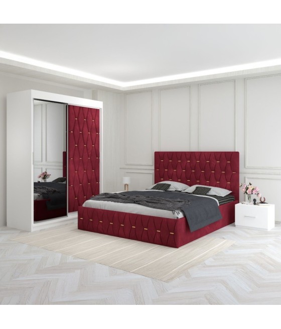 Dormitor Eric Visiniu Cu Dulap Tapitat