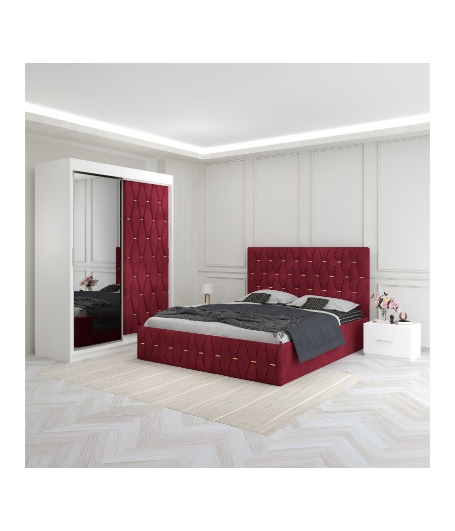 Dormitor Eric Visiniu Cu Dulap Tapitat