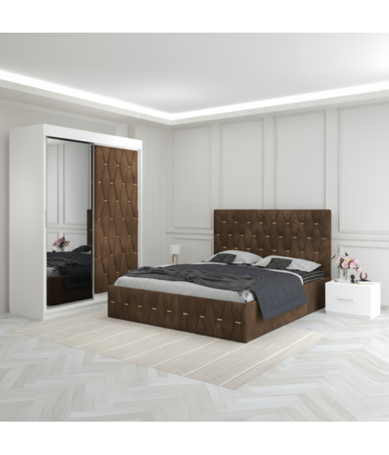 Dormitor Eric Maro Cu Dulap Tapitat