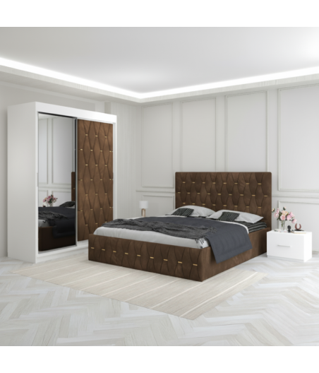 Dormitor Eric Maro Cu Dulap Tapitat