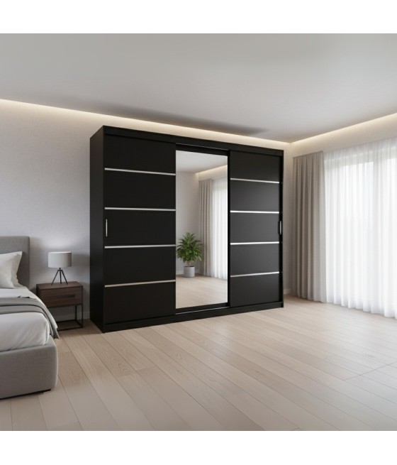 Dulap David Negru Cu Oglinda