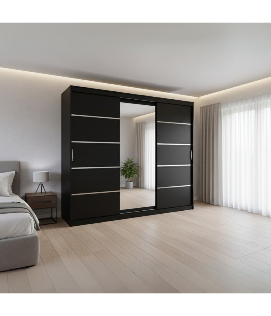 Dulap David Negru Cu Oglinda