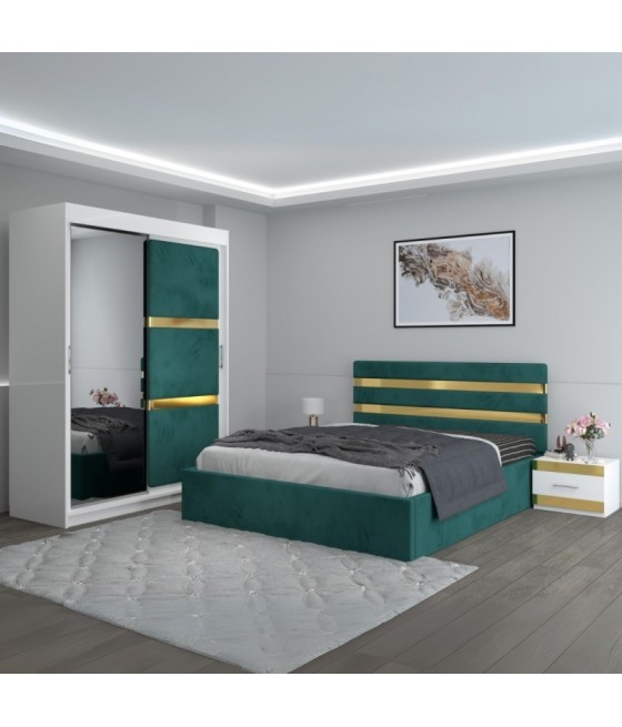 Dormitor Clio Verde Cu Dulap Tapitat