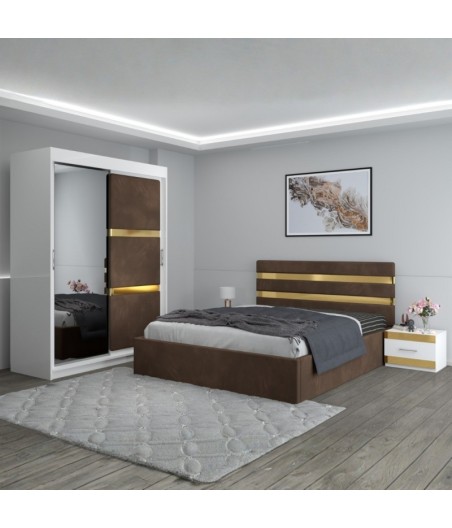 Dormitor Clio Maro Cu Dulap Tapitat