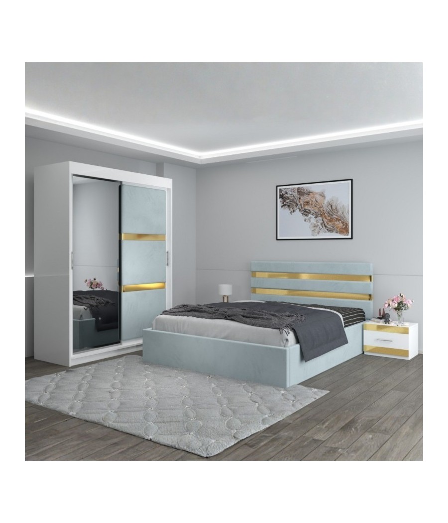 Dormitor Clio Lemon Cu Dulap Tapitat