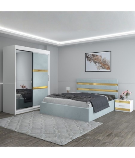 Dormitor Clio Lemon Cu Dulap Tapitat