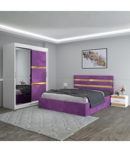 Dormitor Clio Mov Cu Dulap Tapitat