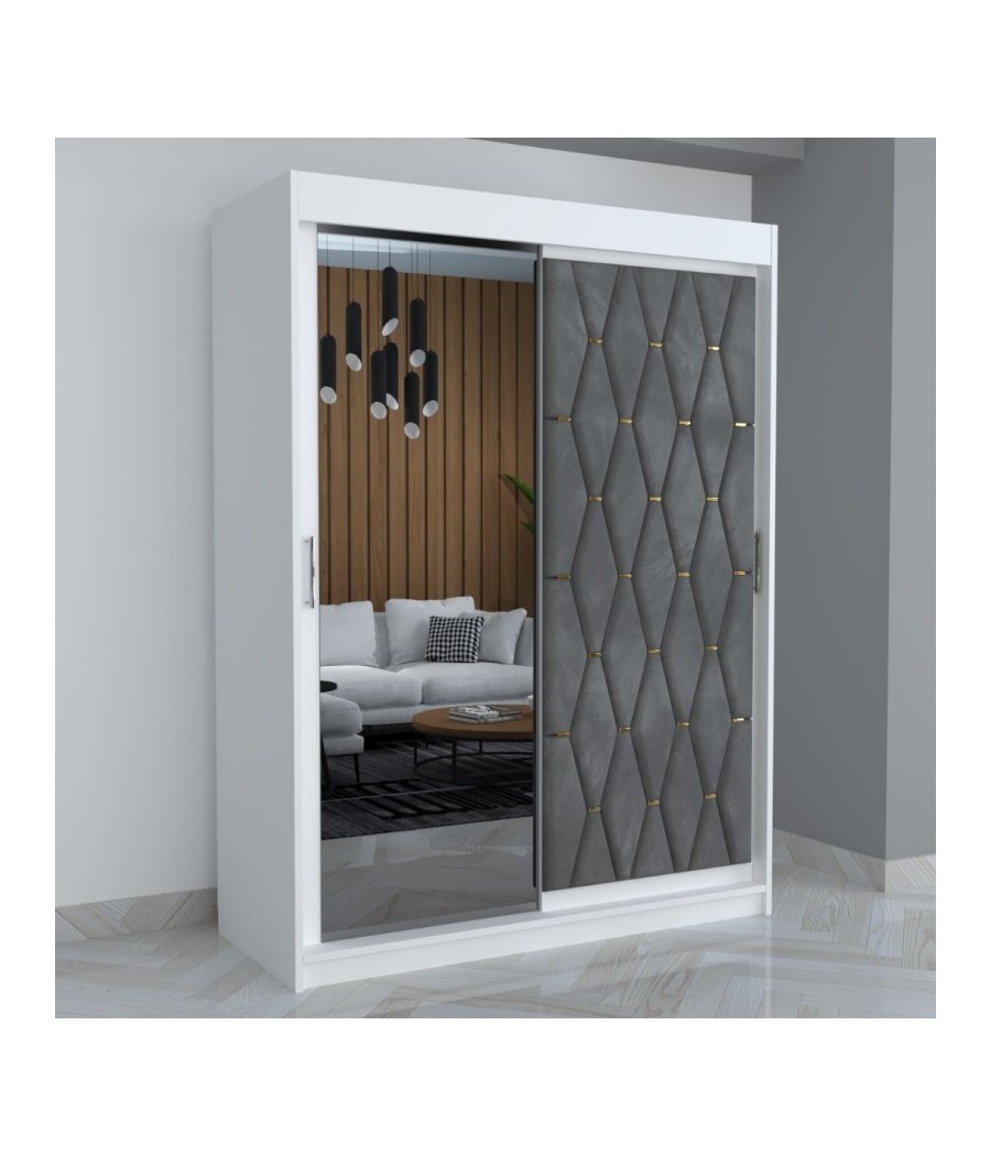 Dressing Eric Gri Tapitat Cu Oglinda