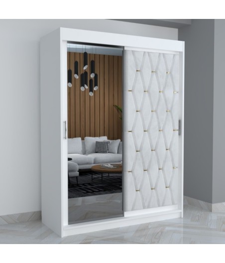 Dressing Eric Alb Tapitat Cu Oglinda