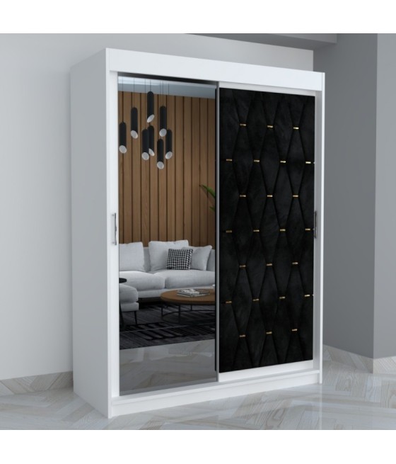 Dressing Eric Negru Tapitat Cu Oglinda