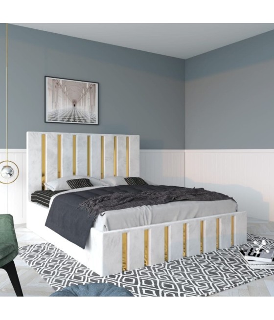 Pat Tapitat Mexic Alb + Saltea 20cm Grosime