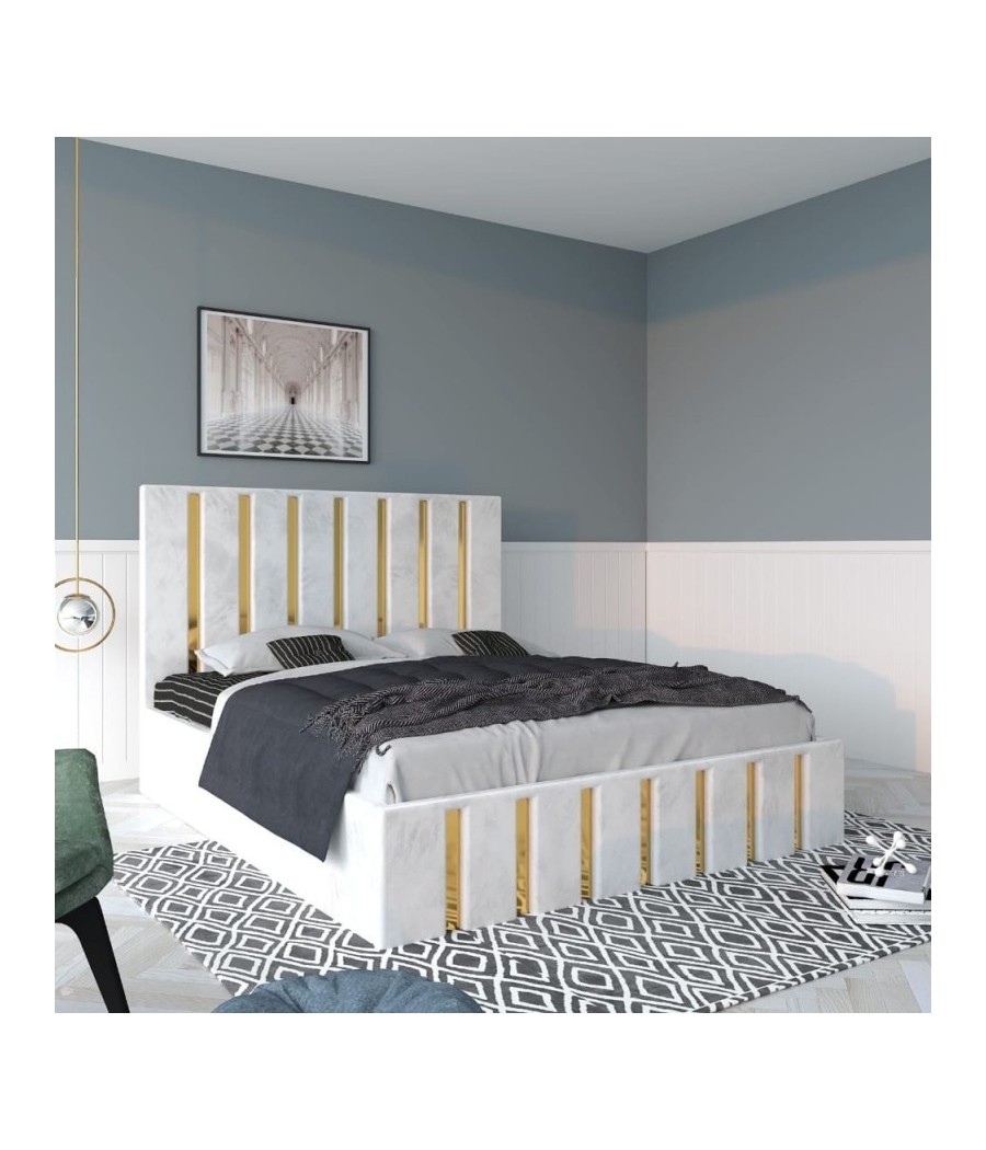 Pat Tapitat Mexic Alb + Saltea 20cm Grosime