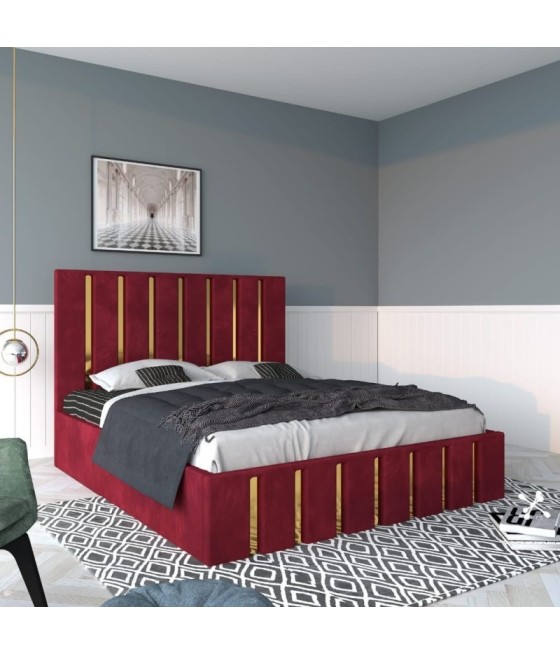 Pat Tapitat Mexic Rosu + Saltea 20cm Grosime