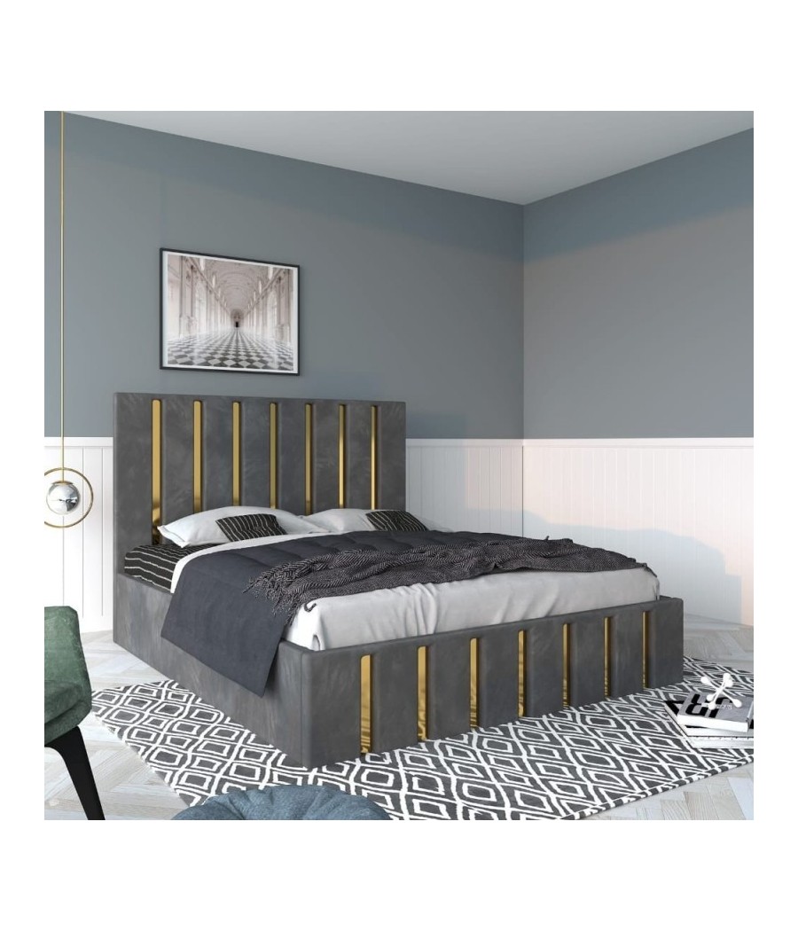 Pat Tapitat Mexic Gri + Saltea 20cm Grosime