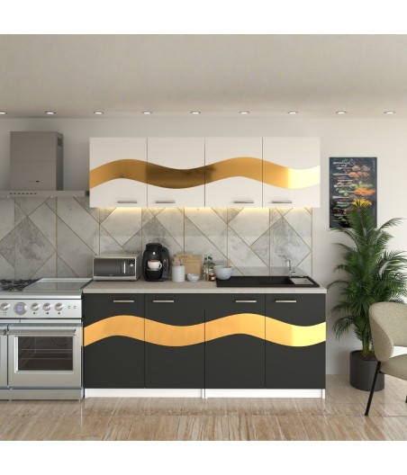 Bucatarie Armonia Alb cu Gri ( Gold )