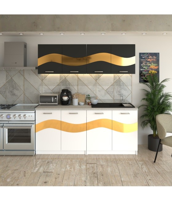 Bucatarie Armonia Gri cu Alb ( Gold )