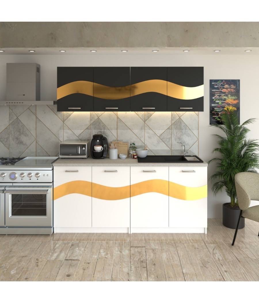 Bucatarie Armonia Gri cu Alb ( Gold )