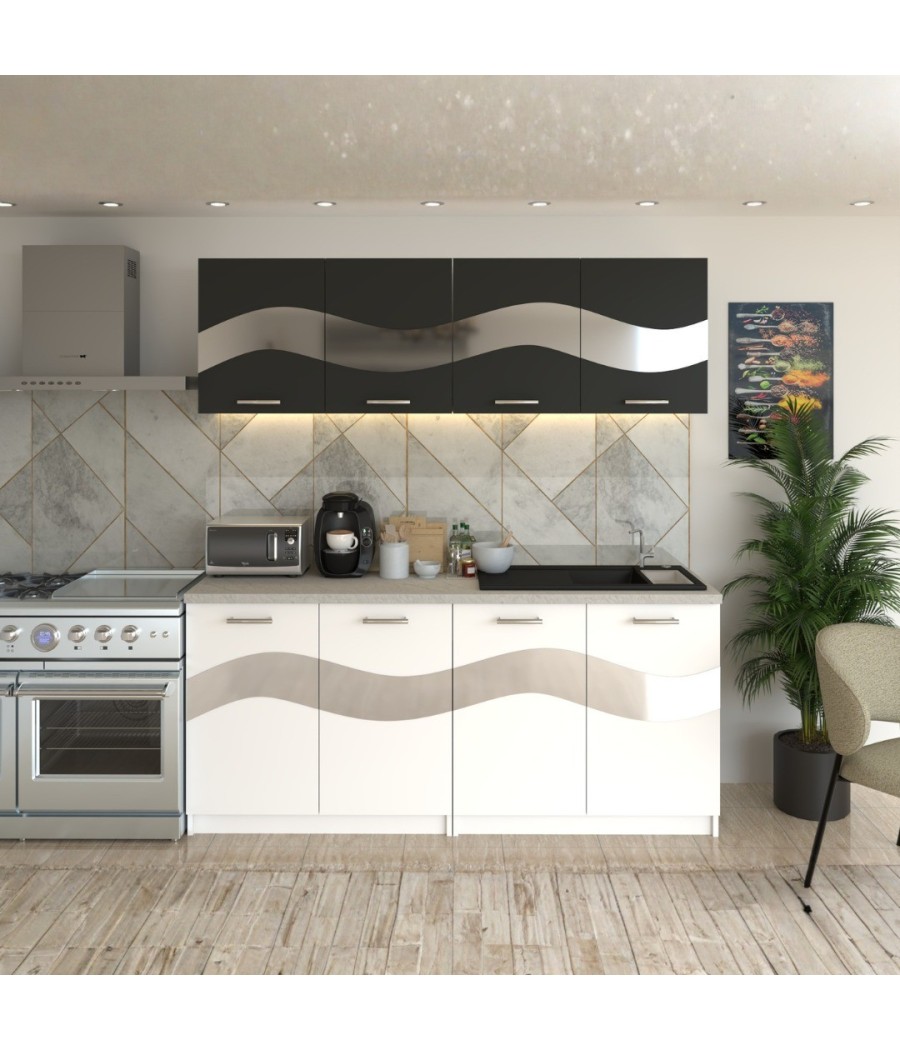 Bucatarie Armonia Gri cu Alb ( Silver )