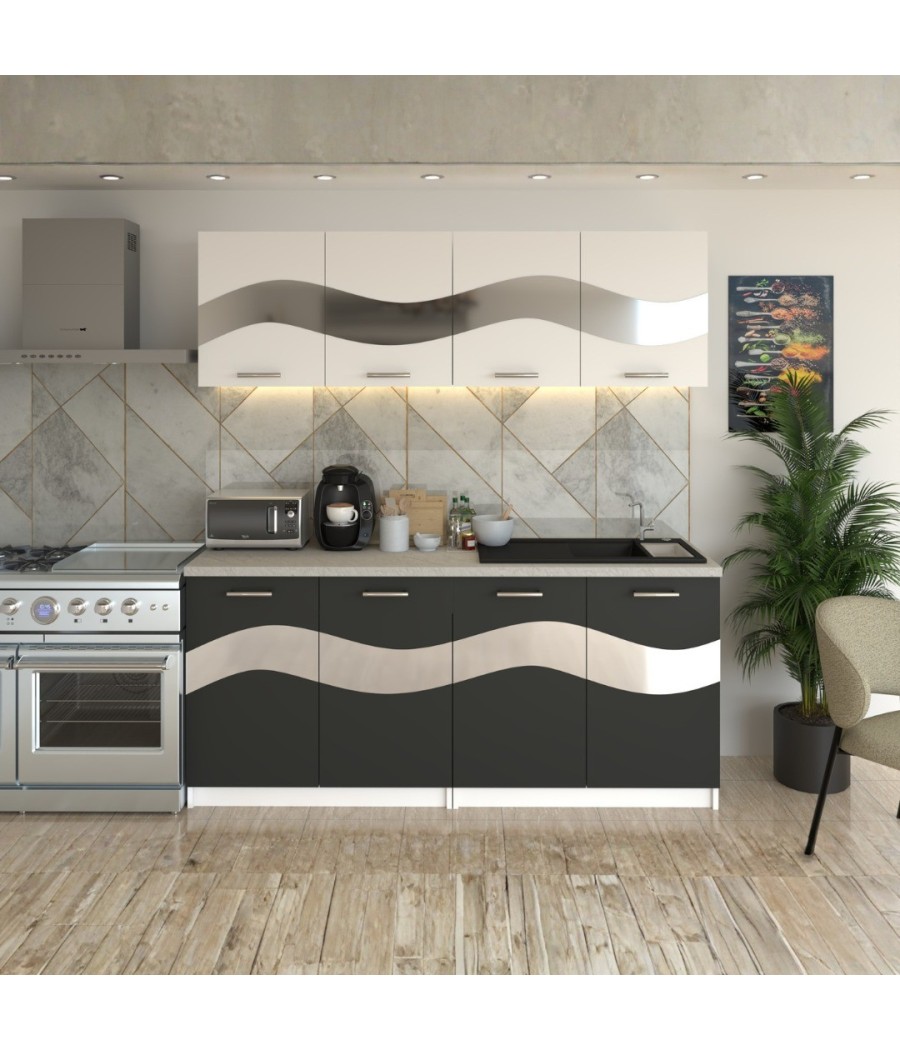 Bucatarie Armonia Alb cu Gri ( Silver )