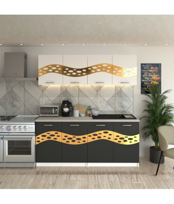 Bucatarie Melissa Alb cu Gri ( Gold )