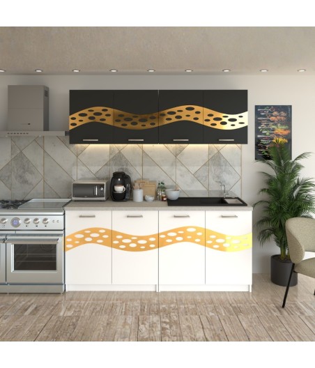 Bucatarie Melissa Gri cu Alb ( Gold )