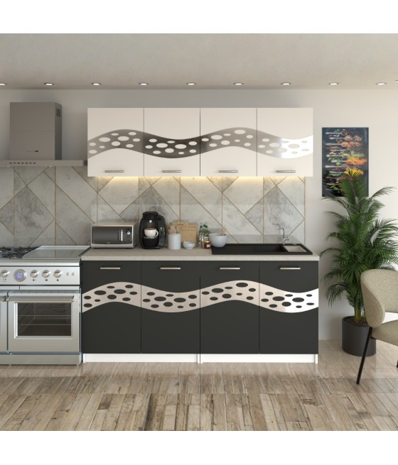 Bucatarie Melissa Alb cu Gri ( Silver )