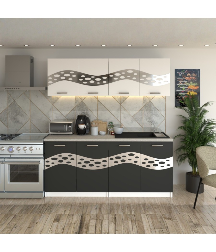 Bucatarie Melissa Alb cu Gri ( Silver )