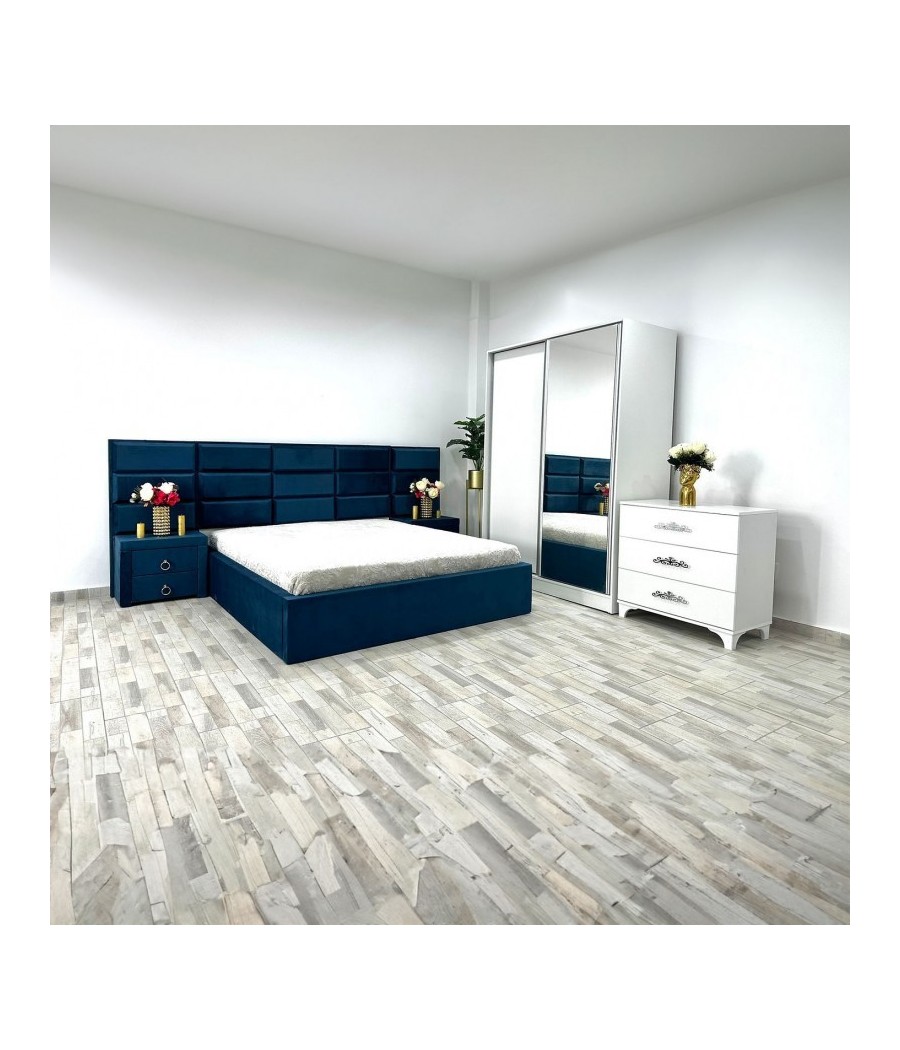 DORMITOR VEN08 ALBASTRU + COMODA