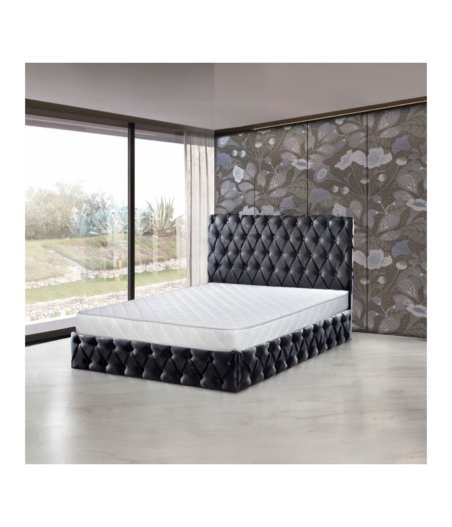 Pat Oscar Negru 160x200cm cu Lada de Depozitare, Somiera Metalica Rabatabilă - FARA SALTEA Pat Oscar Negru 160x200cm cu Lada de Depozitare, Somiera Metalica Rabatabilă - FARA SALTEA