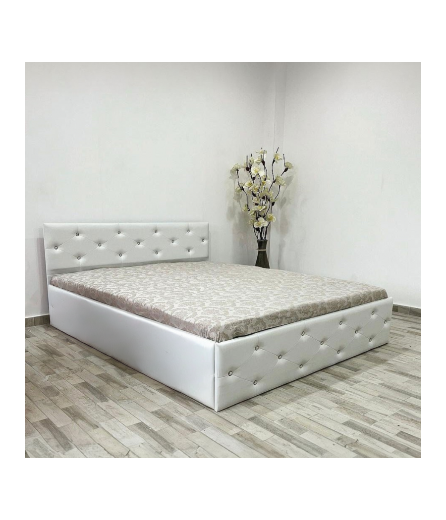 Pat Complet Tapitat Milano ALB 160X200 FARA SALTEA