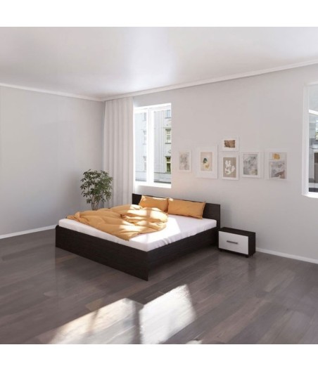 Pat Hera Wenge  + Saltea Lux ortopedica + 2 Noptiere