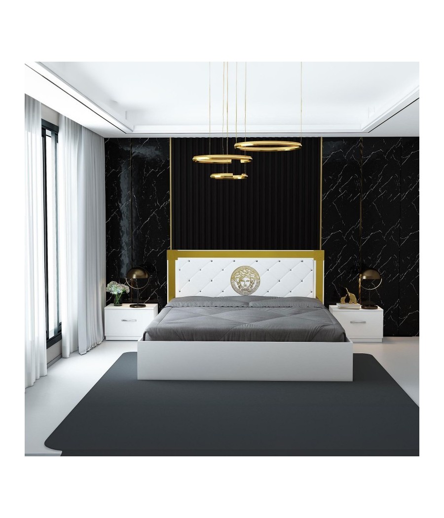 Pat VERSUS ALB 160 x 200 + 2 Noptiere + SALTEA