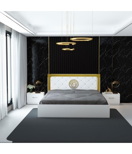 Pat VERSUS ALB 160 x 200 + 2 Noptiere + SALTEA