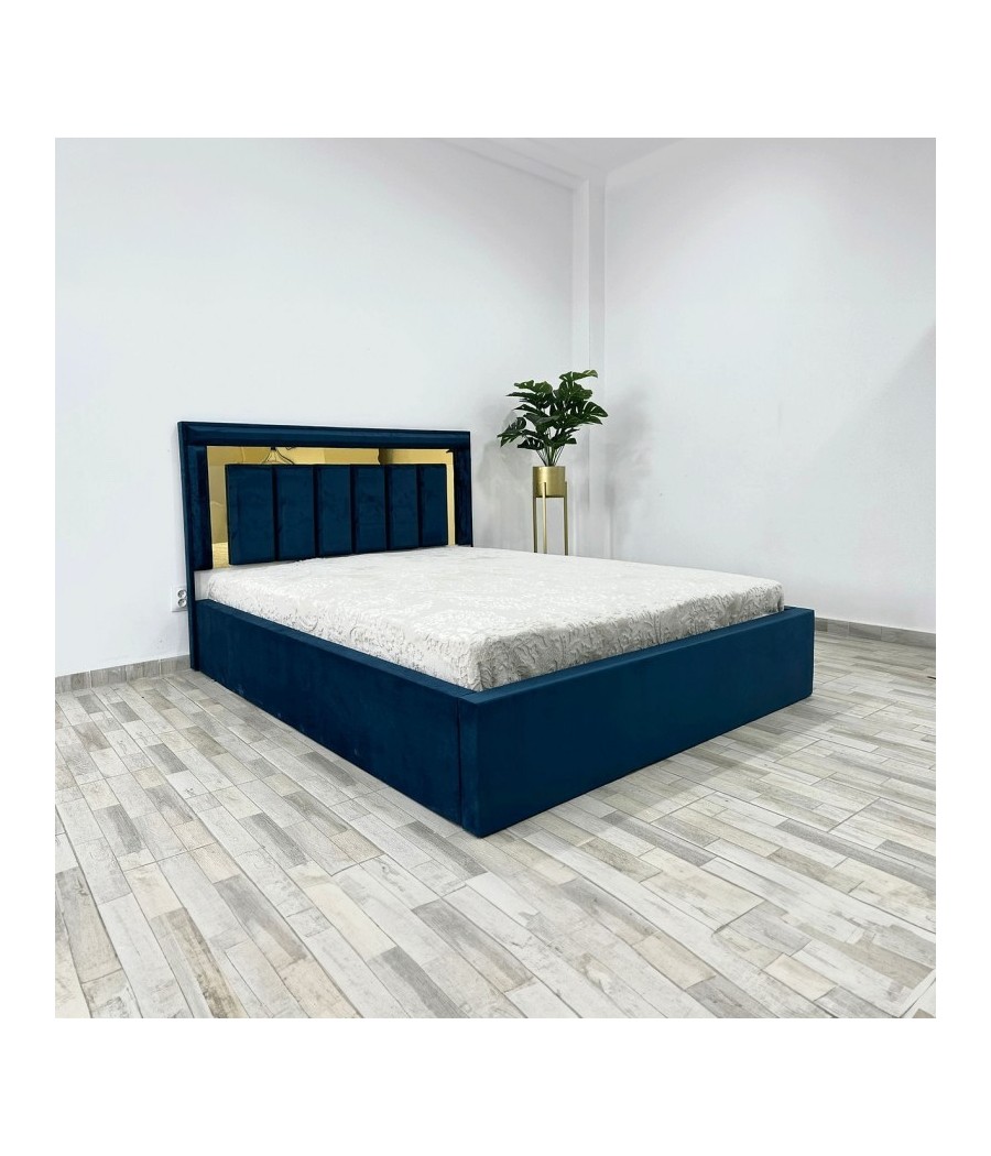 Pat Ven 06 Albastru + Saltea 160x200 FARA NOPTIERE