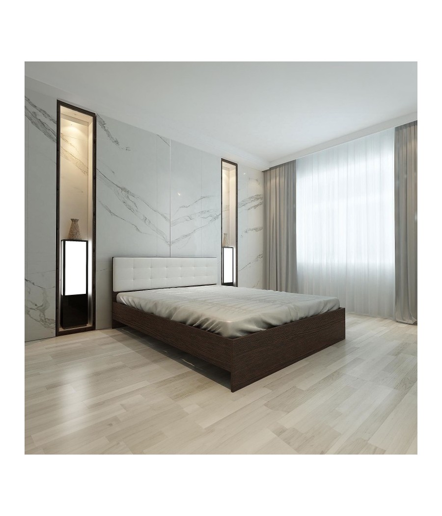 PAT INO  WENGE / TAPITAT ALB + SALTEA 160X200