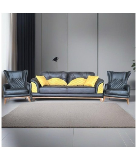 Canapea COD 20 + Set 2 Fotolii cu spatar rabatabil ( GRI )