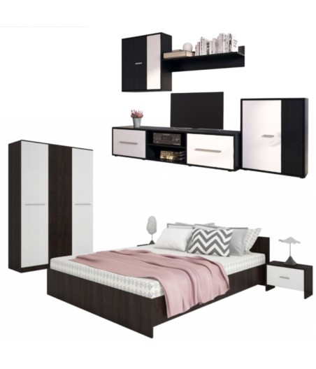 DORMITOR HERA WENGE + LIVING  MAKAZA WENGE