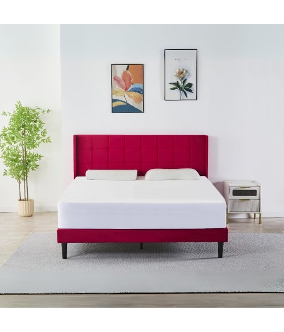 Pat COD6230 Tapitat Catifea, Culoare Rosu