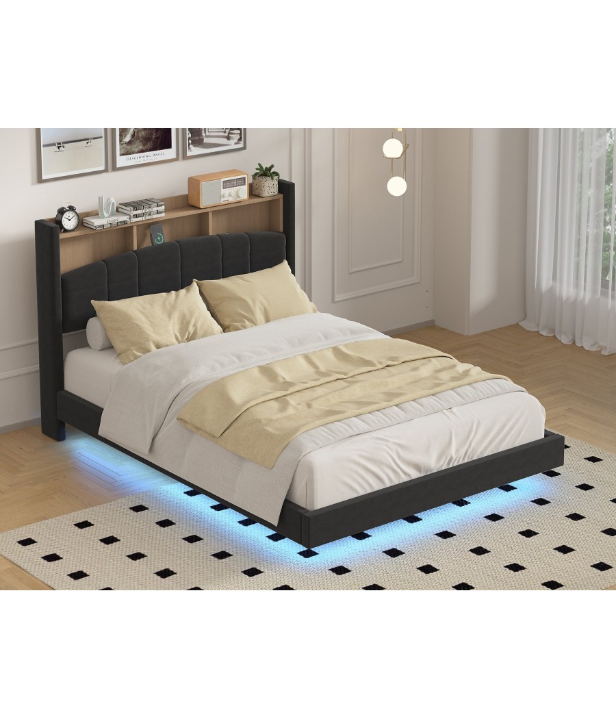 Pat Cod A013 Negru 160X200 + Saltea 160x200